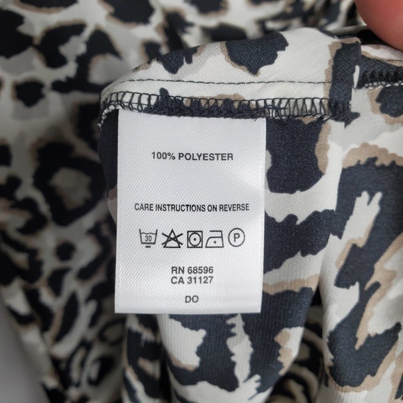 DKNYC Grey Black Tan Animal Print Sleeveless Mini Dress Sz 2 - Picture 6 of 7